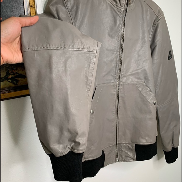 HOGAN RARE HOODED LEATHER BOMBER JACKET - Picture 4 of 11